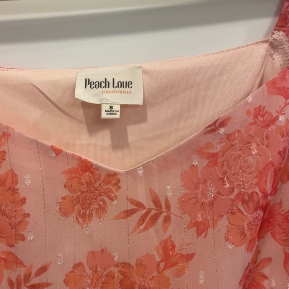 Peachy pink shirt dress. Long sleeve. Perfect for spring - Picture 3 of 3